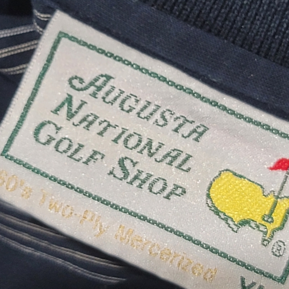 Augusta National Golf Shop Masters Navy and Gray Striped Polo Shirt - Picture 2 of 7